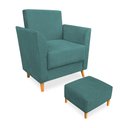 Ver imagem 1 de Poltrona de Amamentação com Puff Flavia Suede - Pallazio