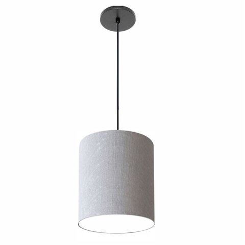 Lustre Luminária Pendente Vivare Free Lux Pe-4102pr Cúpula em Tecido 13x30cm