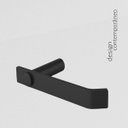 Ver imagem 2 de Papeleira para Banheiro Acessório Porta Rolo de Papel Higiênico Grego Metal Preto Fosco Patmos