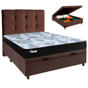 Ver imagem 1 de Kit Cabeceira + Cama Box Bau + Colchão Casal Molas Ensacadas Life Gold Paropas