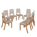 Ver imagem 2 de Kit 8 Cadeiras Estofadas para Mesa de Jantar Milla Nature/linho