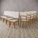 Ver imagem 1 de Kit 8 Cadeiras Estofadas para Mesa de Jantar Milla Nature/linho