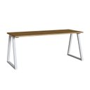 Ver imagem 4 de Mesa Escrivaninha para Escritório X com Pés Metal 160cm Industrial Executive Nogal e Branco Marrom