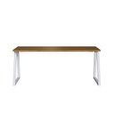Ver imagem 2 de Mesa Escrivaninha para Escritório X com Pés Metal 160cm Industrial Executive Nogal e Branco Marrom