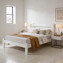 Ver imagem 1 de Cama Casal Queen com Colchão Madeira Maciça Robusta Repleta
