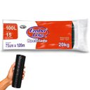 Ver imagem 1 de Saco para Lixo Preto Reciclado Resistente Reforçado 100 Litros 75cm x 105cm Pacote com 15 Unidades |