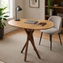 Ver imagem 4 de Mesa Orgânica Canto Jantar Home Office 90x60cm Pé Madeira Madeira Ecom Cor:Freijó
