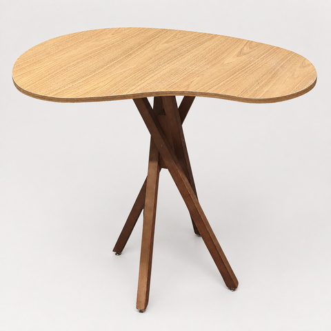 Mesa Orgânica Canto Jantar Home Office 90x60cm Pé Madeira Madeira Ecom Cor:Freijó