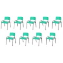 Ver imagem 2 de Kit 9 Cadeira Iso Infantil Creche, Escola Base Cinza Verde Água