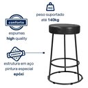 Ver imagem 3 de Kit 4 Banquetas Roma 70cm Couríssimo Preto - Salaone