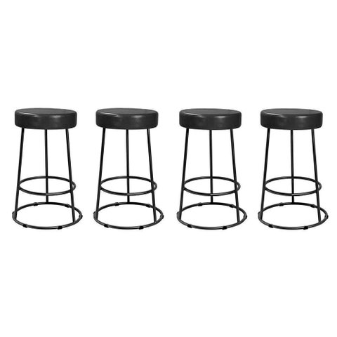 Kit 4 Banquetas Roma 70cm Couríssimo Preto - Salaone