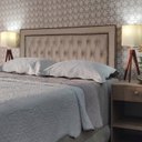 Ver imagem 1 de Cabeceira Queen Estofada Sophia Diamond 2 Suede Bege 160 X 120 Rbl