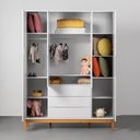 Ver mais imagens de Kit Quarto Infantil com Pés Square Mel - Cômoda Elfe 4 Gavetas + Guarda-Roupa Elfe + Berço Mini Cama
