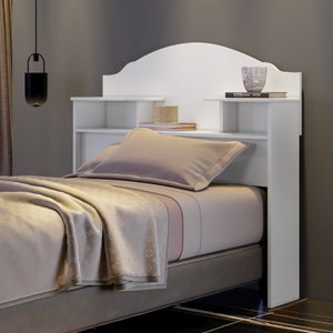 Cabeceira para Cama Box Solteiro 2 Nichos Evelyn 
