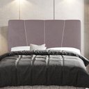 Ver imagem 2 de Cabeceira Cama Box Casal Queen Size Amber 160cm Estofada Veludo Rosê - Desk Design
