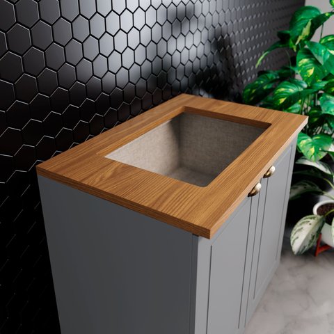 Tampo para Balcão de Cooktop 80cm Lyra/Connect Marrom/Nature