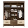 Guarda Roupa 3 Portas Com Espelho Castanho Wood Avelã - 2