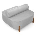 Ver imagem 2 de Sofá Ilha Orgânico Living Closet Evo 125cm 02 Lugares Veludo Cinza Claro - Desk Design Cinza Claro