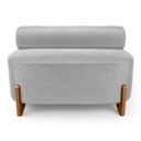 Ver imagem 7 de Sofá Ilha Orgânico Living Closet Evo 125cm 02 Lugares Veludo Cinza Claro - Desk Design Cinza Claro