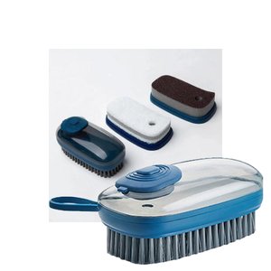 Escova Dispenser Limpeza Multifuncional 3 em 1 Reutilizavel Limpa Lava Esfrega