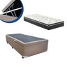 Cama Box Baú Solteiro Colchão Molas Bonnel + Box Sintético Bege 69x88x188 - 6