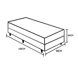 Cama Box Baú Solteiro Colchão Molas Bonnel + Box Sintético Bege 69x88x188 - 12