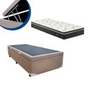 Ver imagem 7 de Cama Box Baú Solteiro Colchão Molas Bonnel + Box Sintético Bege 69x88x188