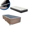 Cama Box Baú Solteiro Colchão Molas Bonnel + Box Sintético Bege 69x88x188 - 7