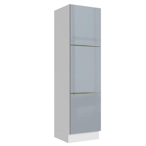 Paneleiro 60 Cm 3 Portas Branco/cinza Lux Madesa Branco/cinza