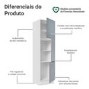 Ver imagem 3 de Paneleiro 60 Cm 3 Portas Branco/cinza Lux Madesa Branco/cinza