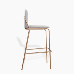 Banqueta Decorativa Santorini para Bar e Bistrô Base Dourada - 9