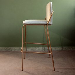 Banqueta Decorativa Santorini para Bar e Bistrô Base Dourada - 5