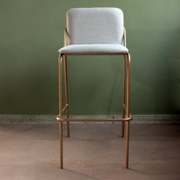 Banqueta Decorativa Santorini para Bar e Bistrô Base Dourada - 2