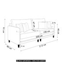 Ver imagem 3 de Sofá 3 Lugares Living 212cm Pé Madeira Zoe Linho Cru Z08 - Mpozenato