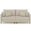 Ver imagem 4 de Sofá 3 Lugares Living 212cm Pé Madeira Zoe Linho Cru Z08 - Mpozenato