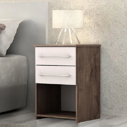 Mesa de Cabeceira Bruna Chocolate/ Off White Saimys