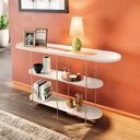 Ver imagem 4 de Home Suspenso Zenith Cinamomo Off White com Mesa de Centro Sky com Tampo de Vidro e Aparador