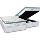 Ver imagem 1 de Cama Box Baú Queen: Colchão Molas Herval MasterPocket Ensacadas Meditare + Base CRC Courano White(