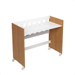 Mini Berço Moisés Trocador com Colchão Multifuncional 5x1 Branco/freijó - 10