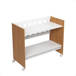Mini Berço Moisés Trocador com Colchão Multifuncional 5x1 Branco/freijó - 8