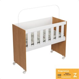 Mini Berço Moisés Trocador com Colchão Multifuncional 5x1 Branco/freijó - 5