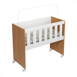 Mini Berço Moisés Trocador com Colchão Multifuncional 5x1 Branco/freijó - 4