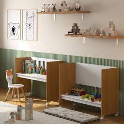 Mini Berço Moisés Trocador com Colchão Multifuncional 5x1 Branco/freijó - 6