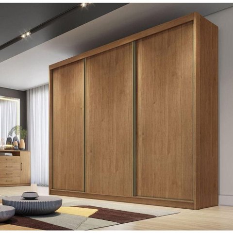 Guarda Roupa Casal 3 Portas 8 Gavetas - Diamond-cumaru - Móveis Novo Horizonte