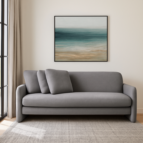 Sofá 3 Lugares Reclinavel Sala Moderna Vira Cama Moderno:cinza