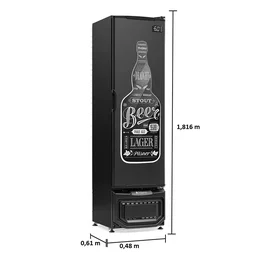 Cervejeira 228 Litros Frost Free Porta Cega GCB-23 E/PR Gelopar Preta 127v - 2