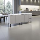 Ver imagem 1 de Gabinete Armário Cozinha Jupter 2.00 Mt 100% Aço P/ Pia -balção 200 Cm -4 Portas - 3 Gavetas:branco/