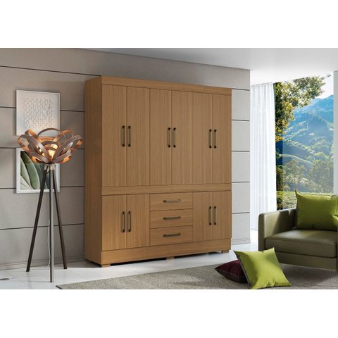 Roupeiro Monaco 10 Portas 3 Gavetas 1,78cm - Atacama Aramóveis