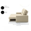 Ver imagem 4 de Sofá com Chaise Hera 3 Lugares Retrátil e Reclinável 170cm Bege Suede
