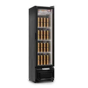 Cervejeira 228 free Frost Porta de Vidro GCB-23 EV PR Gelopar Preta 127v